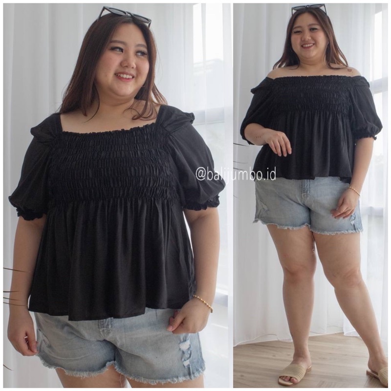 ATASAN JUMBO LD 120CM TOP BAJU BLUS BLOUSE ATASAN WANITA PEREMPUAN CEWEK CEWE JUMBO BIGSIZE BIG SIZE UKURAN BESAR RAYON BALI BASIC POLOS