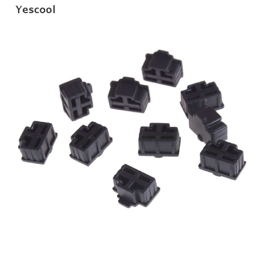 Yescool 10Pcs Cover Pelindung Port Ethernet RJ45 Anti Debu Warna Hitam