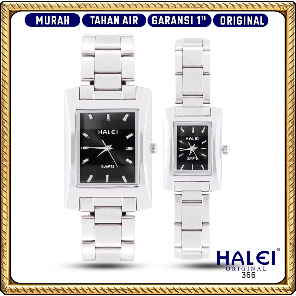 Original #Jam Tangan Halei ORI #Garansi 1 Tahun #Jam Tangan Rantai Couple Petak Original Murah Halei