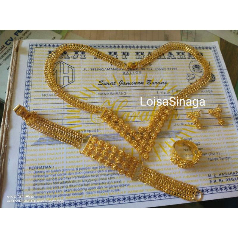 1 Set Matahari 100 gram Emas LM/London 24K kadar 99,99%