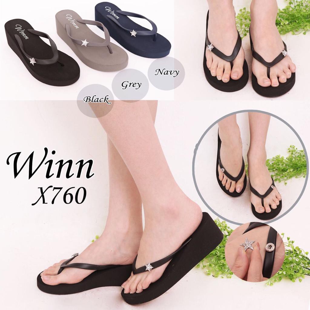 Sandal Flip Wedges Winn X760 Pin Bintang Sandal Wedges Wanita