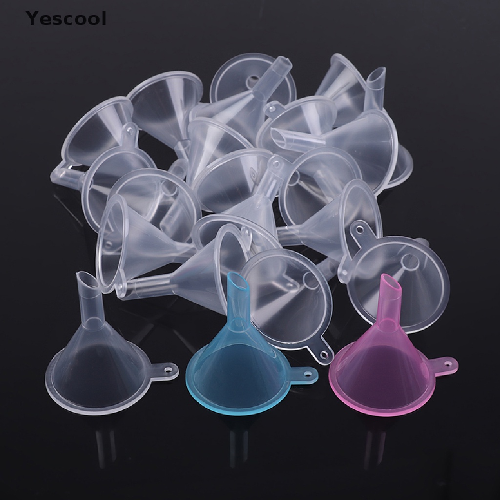 Yescool 20Pcs/lot Plastic Small Funnels Liquid Filling Empty Bottle Packing Tool .