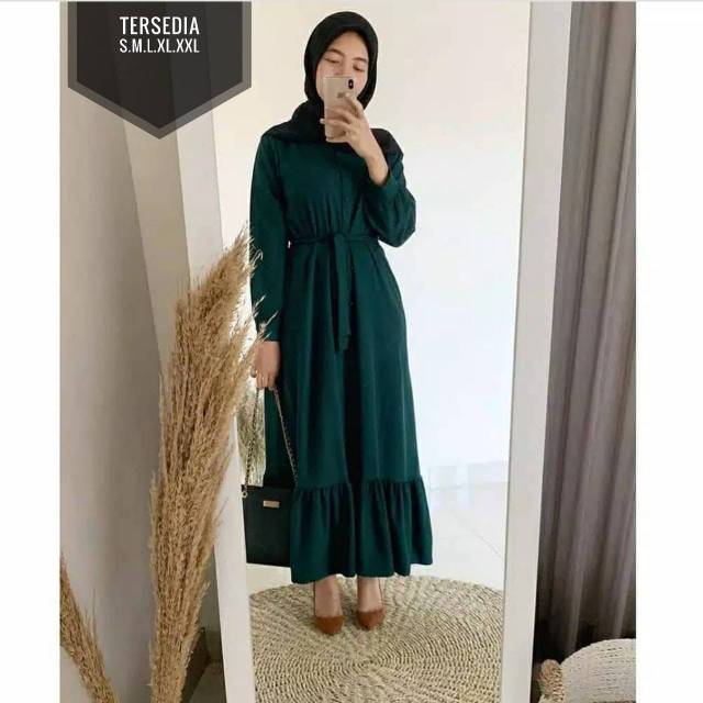 [BISA COD]OS MARWA DRESS | Uk. S.M.L.XL.XXL|CREPE POLLY EMBOS|DRES | CASUAL DRES| Murah Bandung