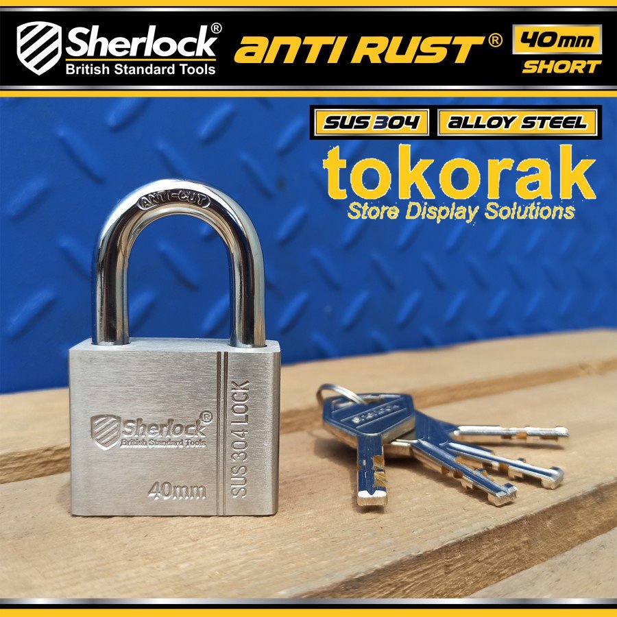 GEMBOK STAINLESS STEEL ANTI RUST 40MM PDK SHERLOCK - GEMBOK ANTI KARAT