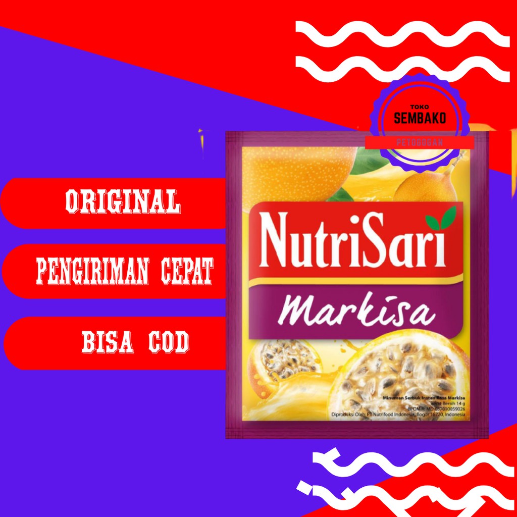 

Nutrisari Markisa Kemasan Sachet Ukuran 14 Gram Toko Sembako Petogogan