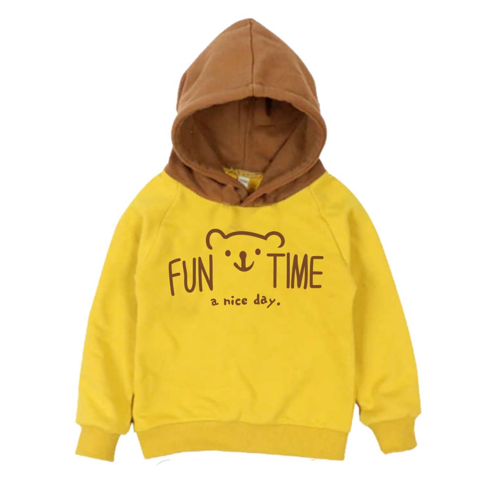 TokoMilkan - Sweater Anak Laki Laki Atau Perempuan BROWN HOODY Umur 1-6 Tahun Bahan Fleece