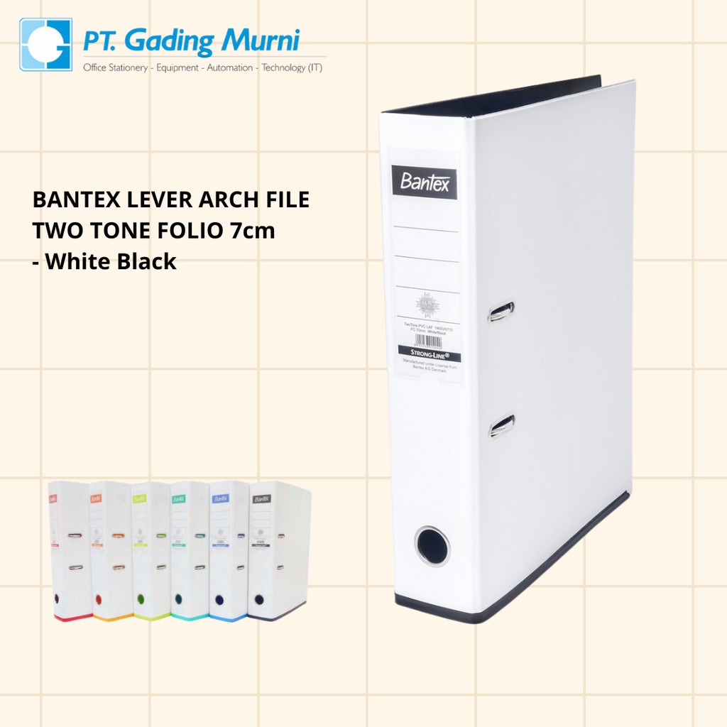 

BANTEX LEVER ARCH FILE TWO TONE FOLIO 7CM WHITE BLACK 1465V0710