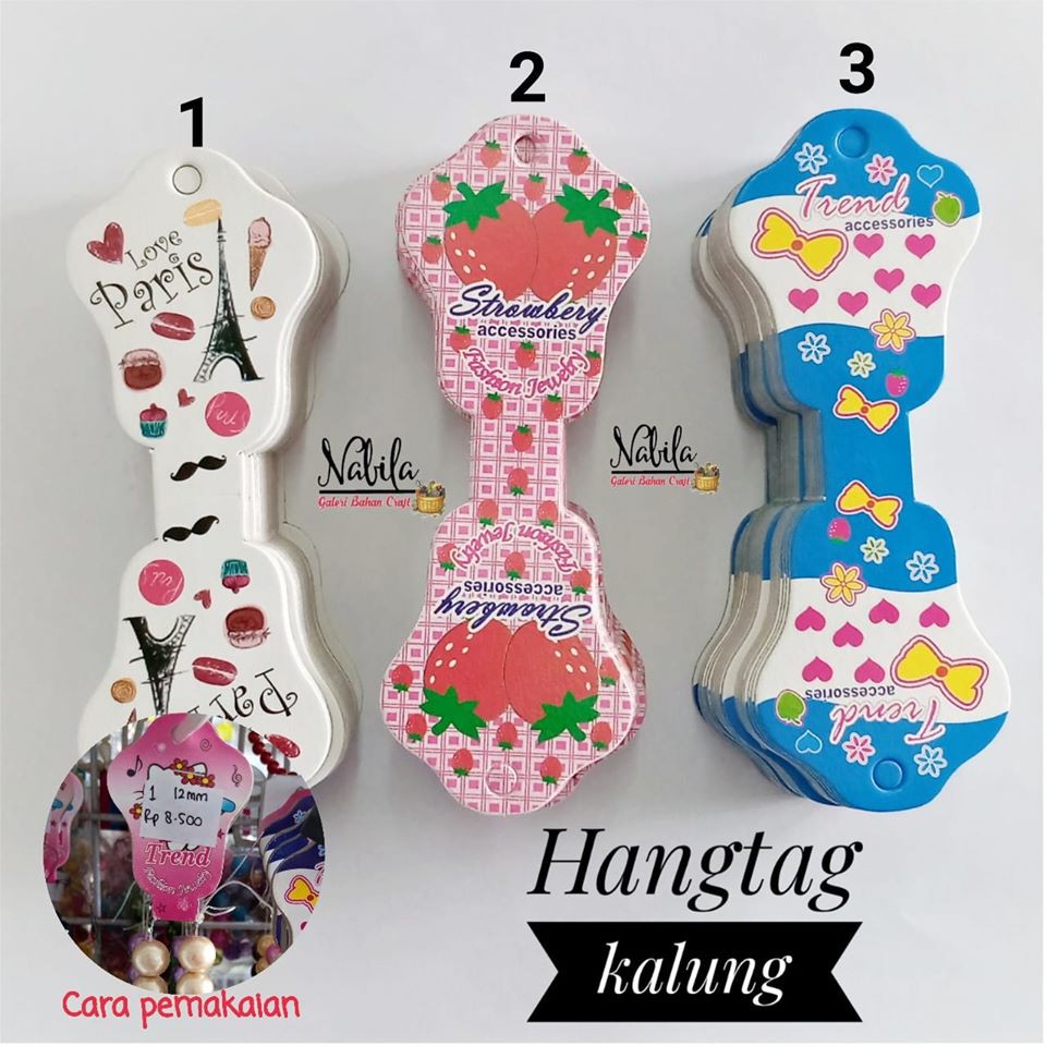 

(100pcs) Hangtag kalung label kemasan kalung bahan kerajinan tangan souvenir