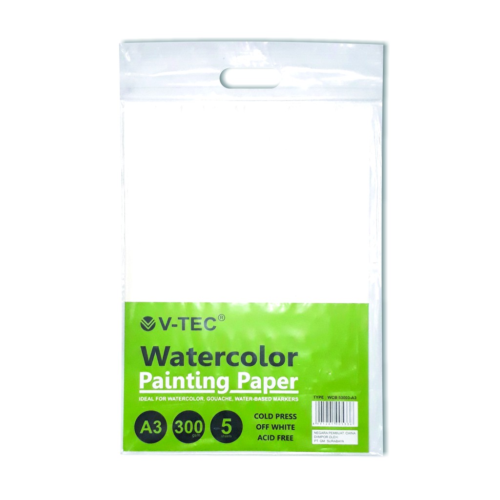 

V-TEC WATER COLOR PAPER A3 300 GSM / COLD PAPER