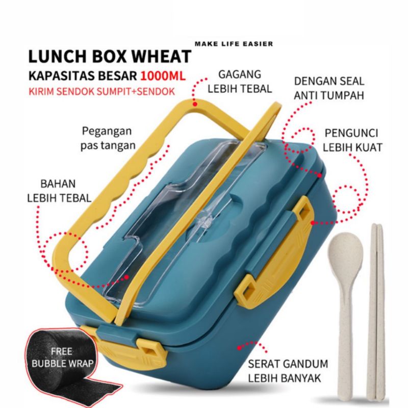 ESGE KOTAK MAKAN KOREA KOTAK MAKAN JERAMI KOTAK MAKAN PREMIUM SET SENDOK SUMPIT LUNCH BOX SET KOTAK BEKAL MAKAN JERAMI TEMPAT MAKAN TEMPAT SAYUR TEMPAT RANTANG KOTAK MAKAN DAPUR BENTO BOX BEKAL MAKAN SIANG WHEAT STRAW GANDUM