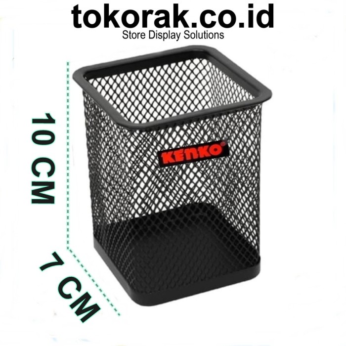 

Sale!!! Tempat Pulpen Jaring Kawat Besi Kotak Kenko - Keranjang Mesh Desk Set Diskon