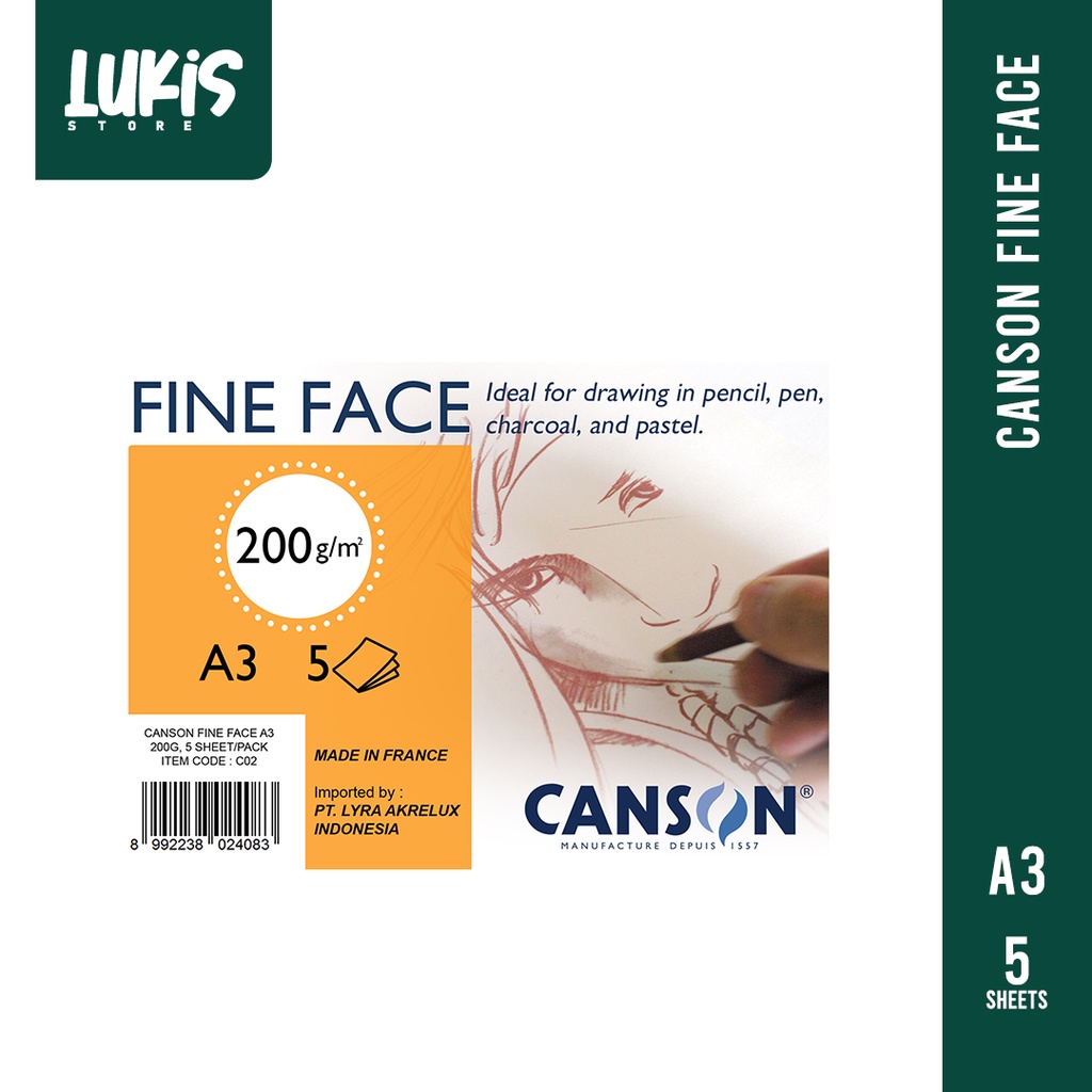 

CANSON Fine Face 200G A3 (5 Sheets/Pack) - C02