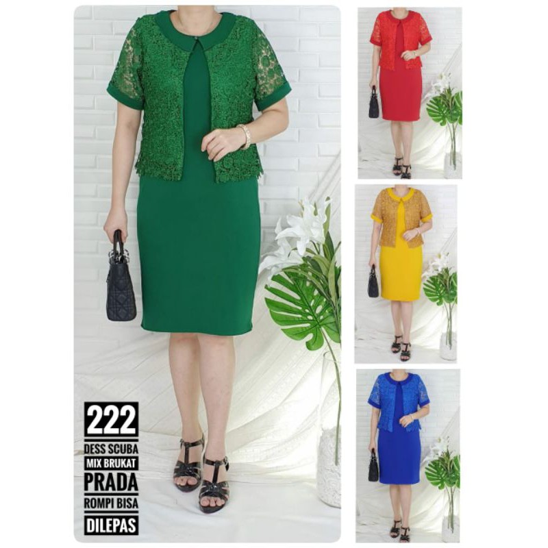 DRESS SCUBA PRADA MIX BRUKAT