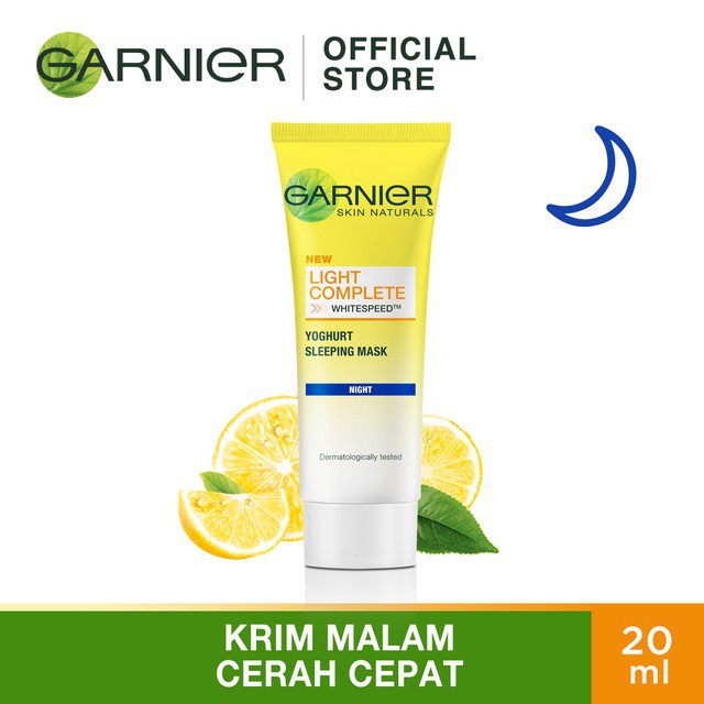 GARNIER LIGHT COMPLETE YOGHURT SLEEPING MASK NIGHT (KEMASAN TUBE) 20ML