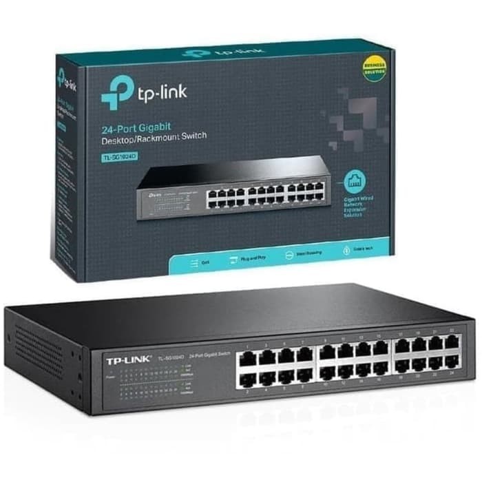 TP-Link TL-SG1024D 24-port Gigabit Switch Desktop Rackmount Steel Case | TPLINK Switch Hub 24 port GARANSI RESMI