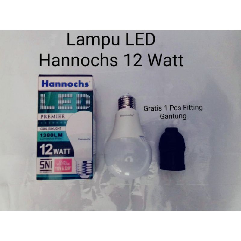 Lampu Bohlam LED Merk Hannochs Hannoc Hanok Hemat Energi 12 W 12 Watt