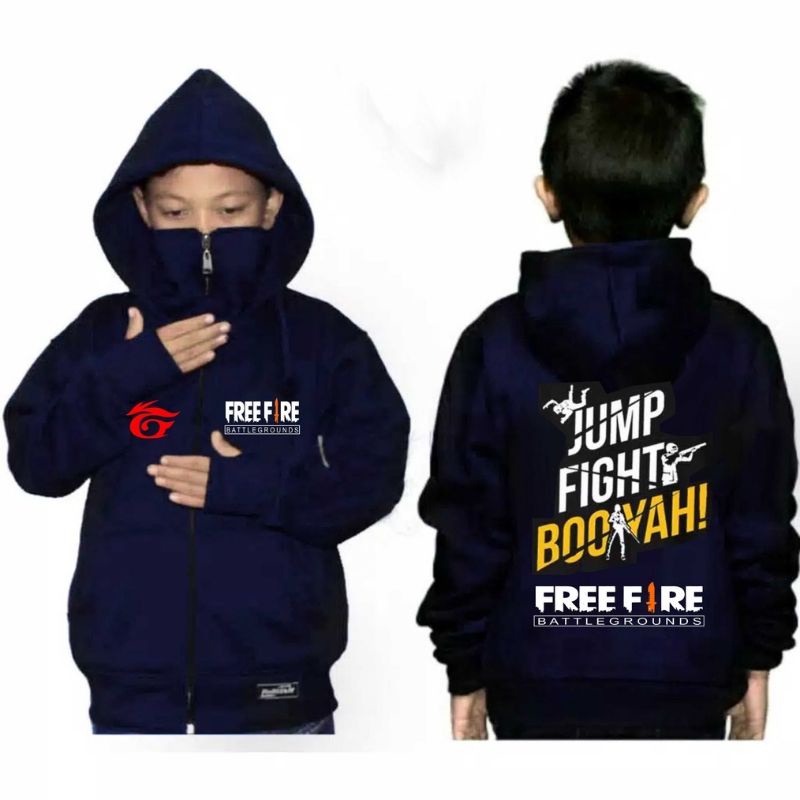 (BISA COD) TERLENGKAP JAKET NINJA /JAKET ANAK LAKI- LAKI / SWEATER HOODIE FREEFIRE BAHAN TEBAL|UNISEX| Usia 7 - 15 thn.