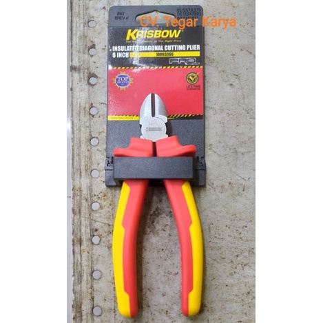 Krisbow Tang Potong Insulated / Diagonal Cutting Insulated Plier 6inch