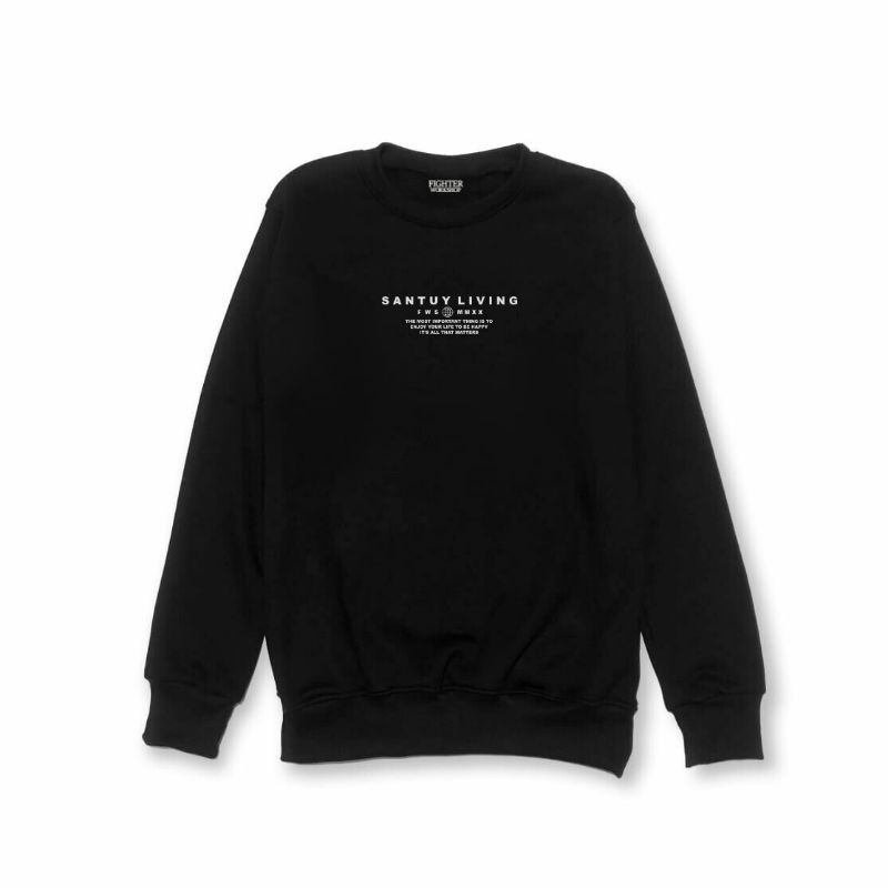  Crewneck  Santuy living fighter Workshop Shopee Indonesia