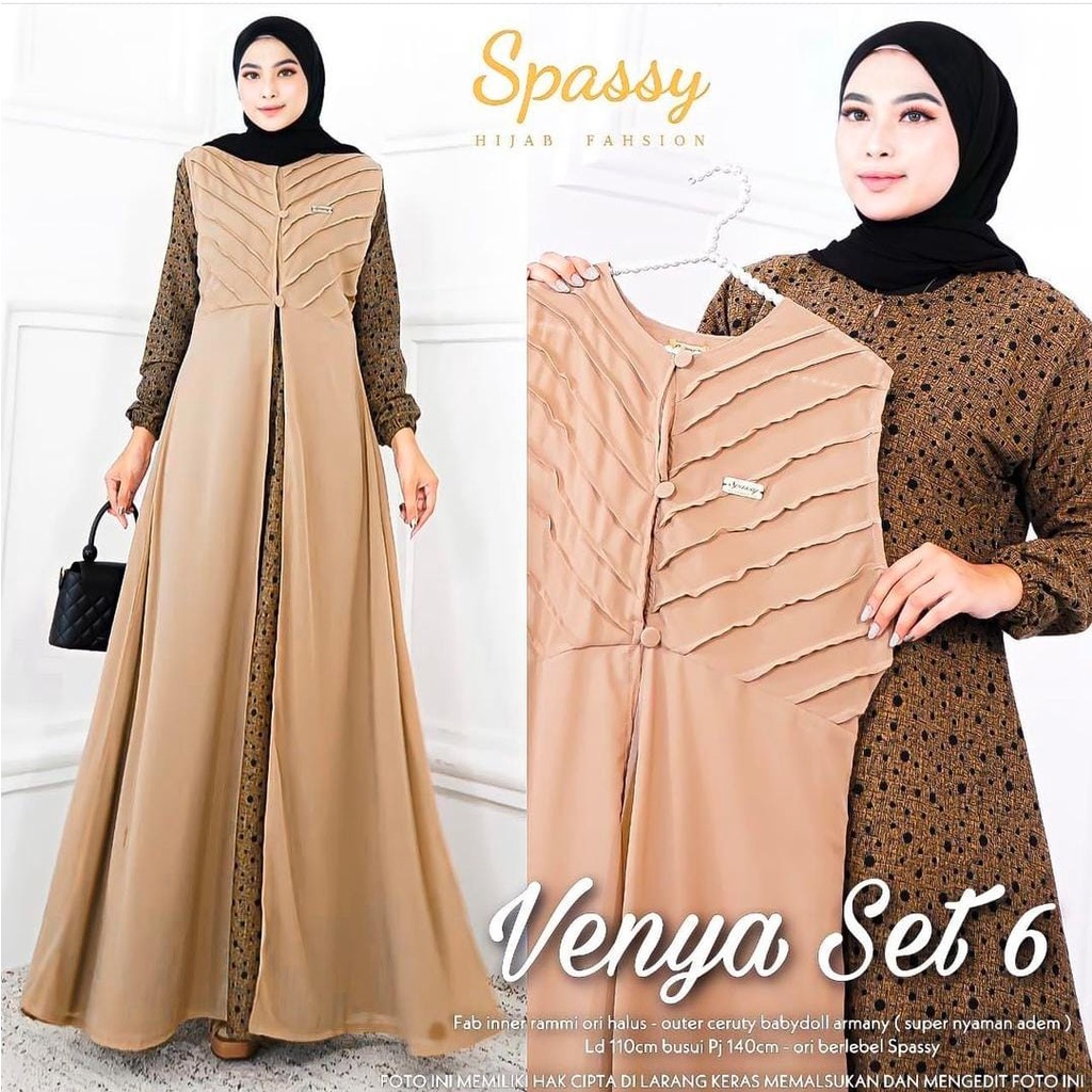 VENYA MAXY 2 IN 1 GAMIS ROMPI TERPISAH TERBARU 2021 MODERN REMAJA