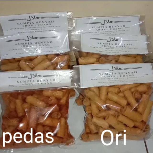 

Sumpia abon dan udang rasa original dan pedes