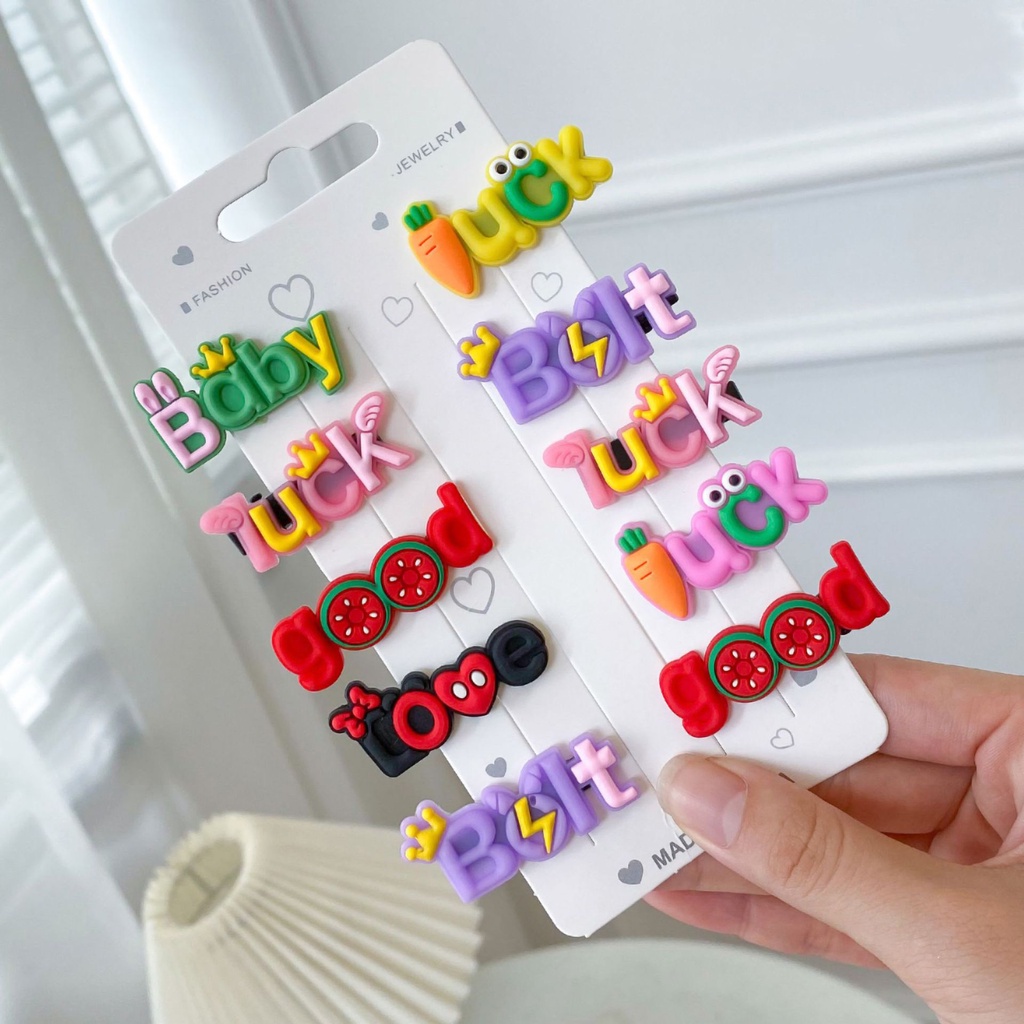 10PCS JEPIT RAMBUT ANAK / JEPITAN RAMBUT ANAK MOTIF KARAKTER KARTUN-JPT - LUCK
