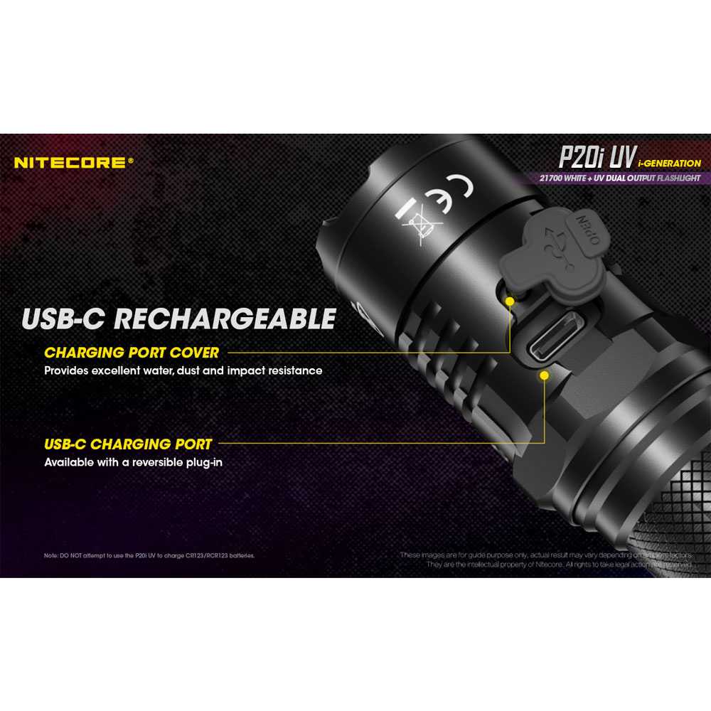 IDN TOOLS - NITECORE P20iUV Senter LED with UV Light SST-40-W 4xUV LED 1800 Lumens