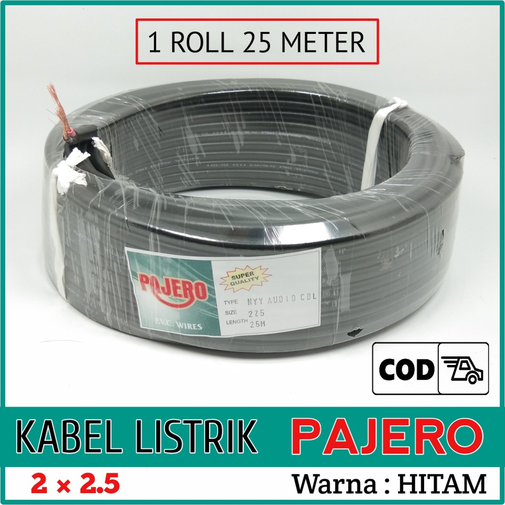 Pajero Kabel Listrik / Audio HYO 2 x 2.5 Hitam - 25 Meter