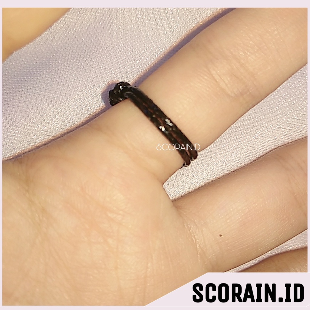 CINICN INISIAL TALI KOREA HITAM POLOS MANIK HURUF INISIAL NAMA | CINCIN COUPLE INSIAL PASANGAN MURAH | CINCIN KAPEL KOREAN CUSTOM INISIAL