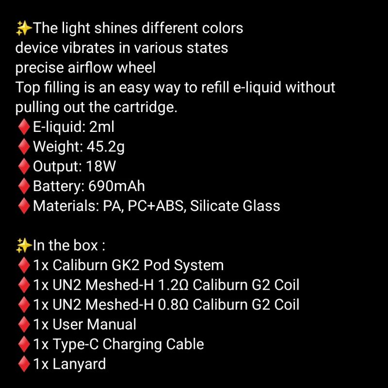 CALIBURN GK2 690mAh Pod Kit AUTHENTIC By UWELL