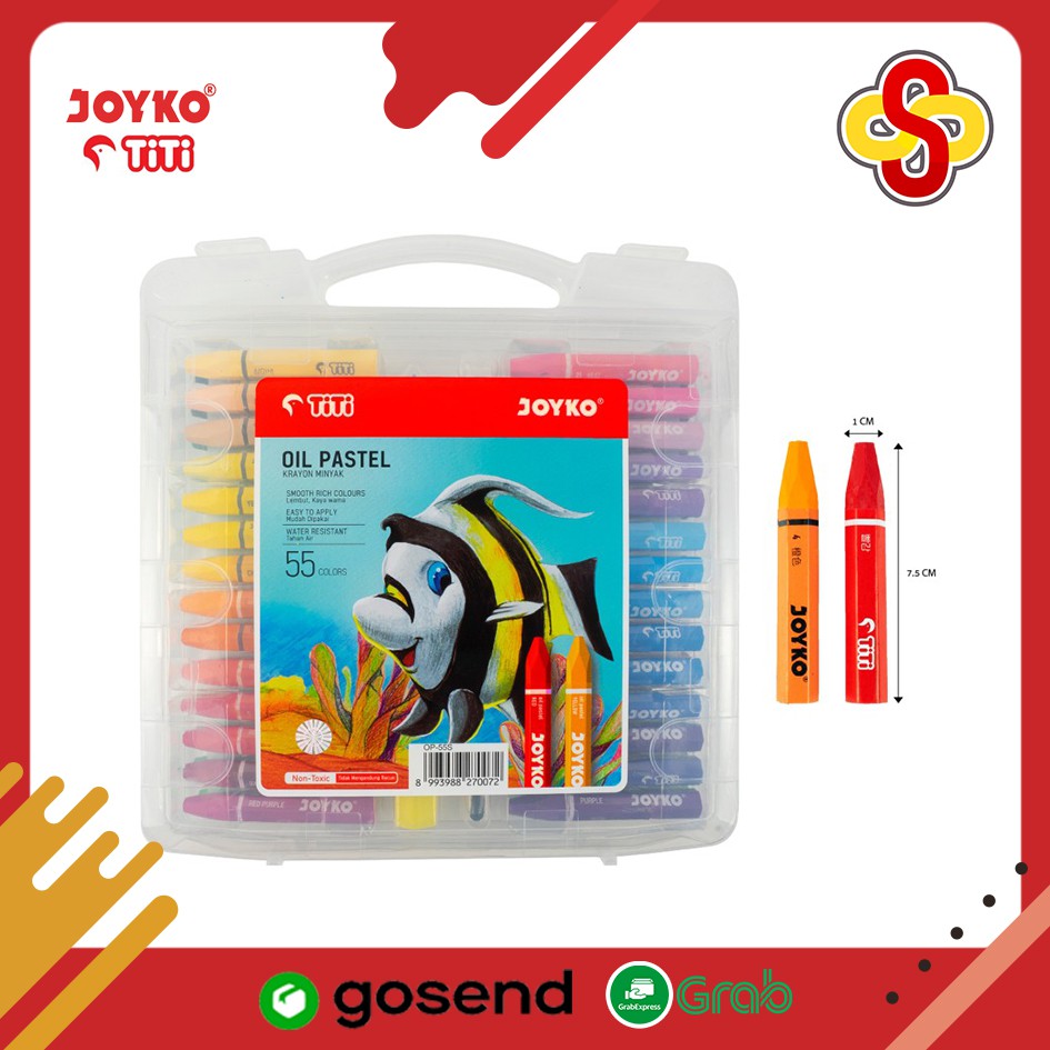 Crayon / Krayon Oil Pastel Joyko - 55 Warna