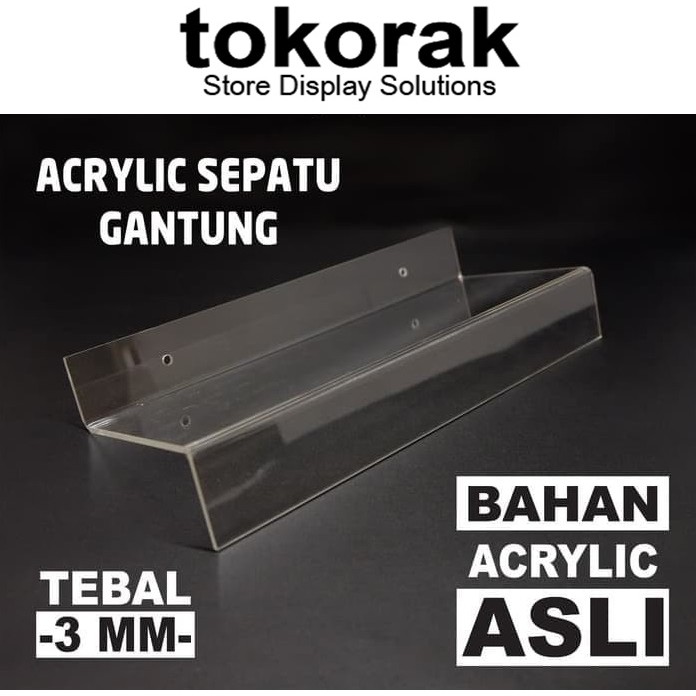 ACRYLIC SEPATU GANTUNG AKRILIK ASLI MIKA SENDAL DISPLAY TAS MAINAN