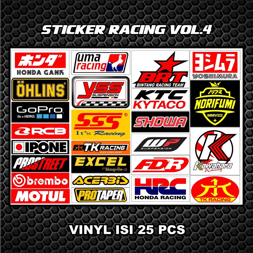 STIKER PACK RACING  ISI 25pcs/27pcs Stiker Racing Stiker Motor Sticker Motor balap