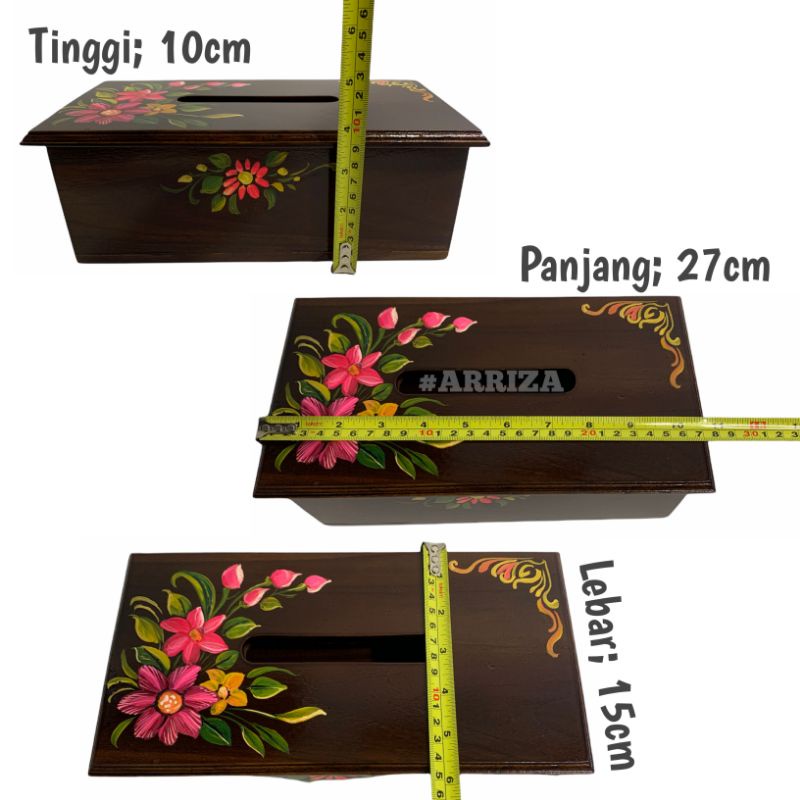 TEMPAT TISU / TISSUE BOX / KOTAK TISU WARNA DARI KAYU JATI ASLI