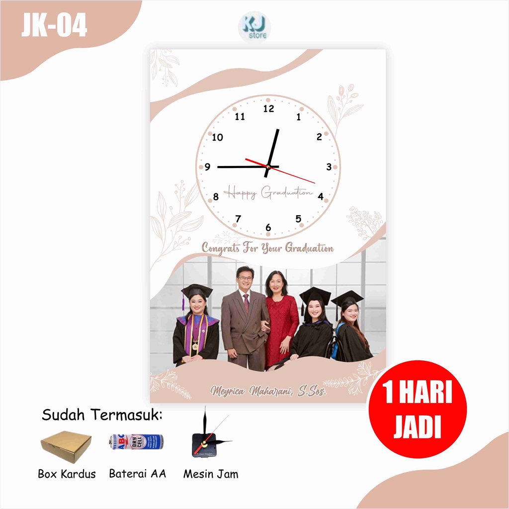 Jam Dinding Kado Pernikahan Wedding Hadiah Tunangan Couple Pasangan Kotak Custom Nama Foto Ulang Tahun Birthday Kado Wisuda Graduation Cetak Foto pengantin wedding Cepat Murah Unik ukuran 20x30cm Untuk Teman Sahabat Kampus Kuliah Lucu Kayu