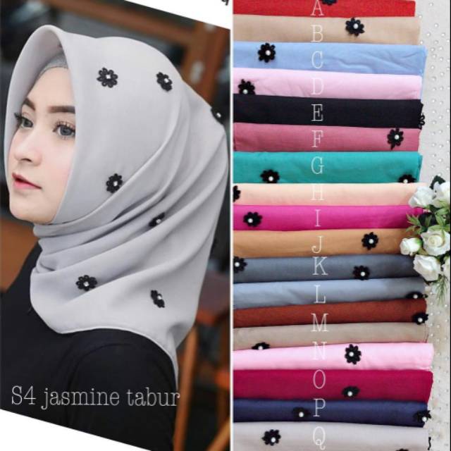 Jilbab segiempat jasmine tabur by ima scarf/jilbab grosir/hijab murah