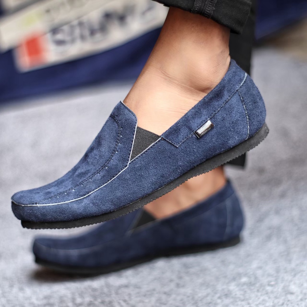 ENOZSTORE X MORLEN - SEPATU SLOP KULIT SUEDE PRIA KASUAL ORIGINAL HANDMADE KEREN TRENDY SLOP COWOK LAKI FORMAL JALAN SANTAI KEKINIAN ORI