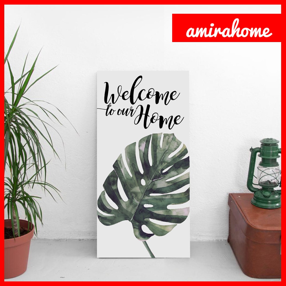 TROP10 Hiasan dinding Daun Poster dinding Monstera Pajangan dinding dekorasi rumah unik poster quote