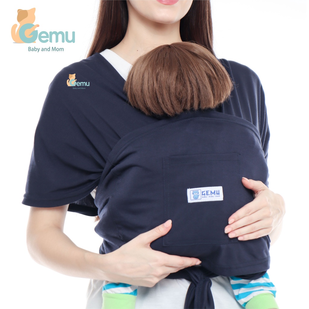 Baby Wrap Gendongan Bayi Depan Samping M Shape 3in1 Geos Kaos Instan with Sash Belt Premium GEMU