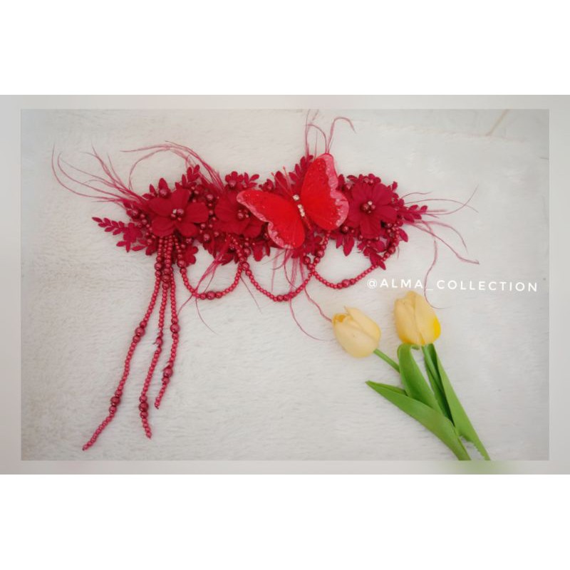 (COD) headpiece pengantin hiasan kepala juntai kupu