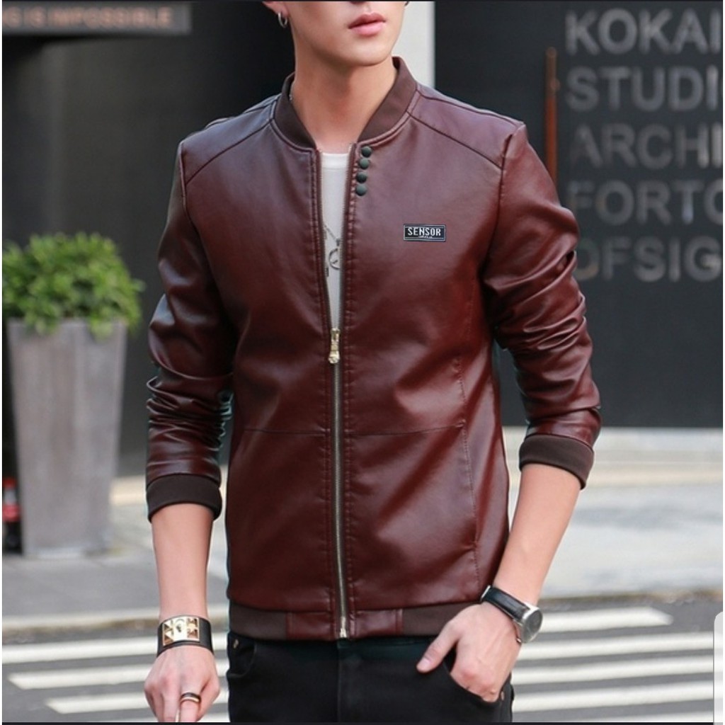 Jaket LEATHER Fashion PRIA Casual Semi Kulit Terbaru Stayle Biker Motor