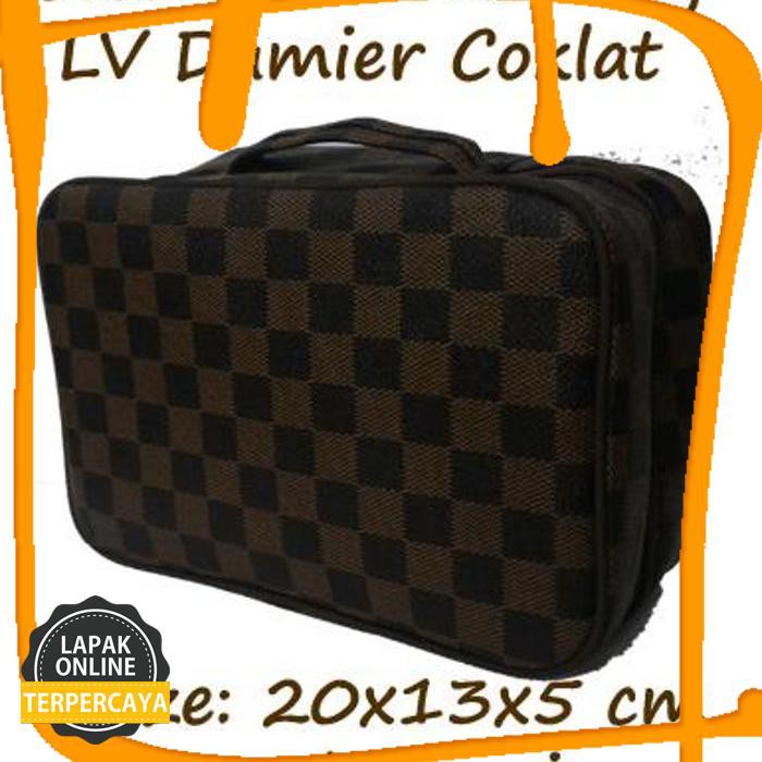 Big Sale Cbb Lv Damier Coklat (Cosmetic Brush Bag) Tas Kosmetik Branded 5 Pouch Jaminan Mutu