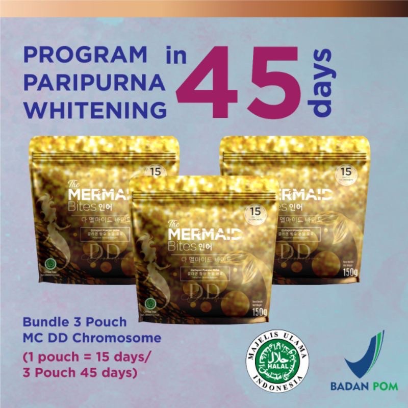 🇰🇷Chromosome Whitening Collagen Extreme [HALAL BPOM] 3pouch The Mermaid Bites MCDD