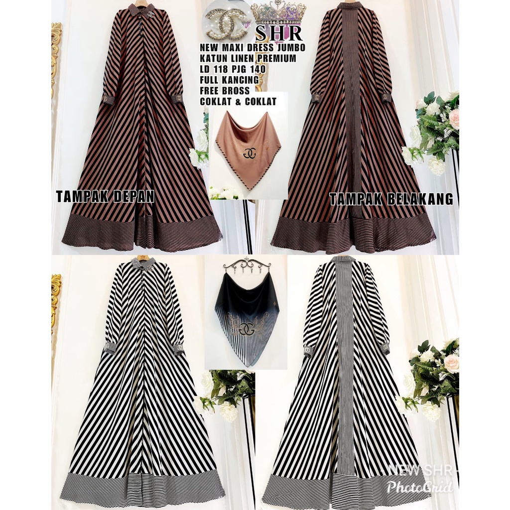 " NEW " MAXI DRESS SALUR KATUN JUMBO SHR ORI 100%