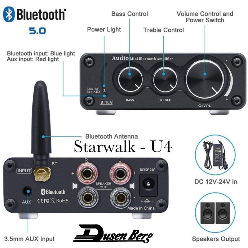 Dusenberg Starwalk - U4 Audio bluetooth Amplifeir Mini Hifi 2 Channel