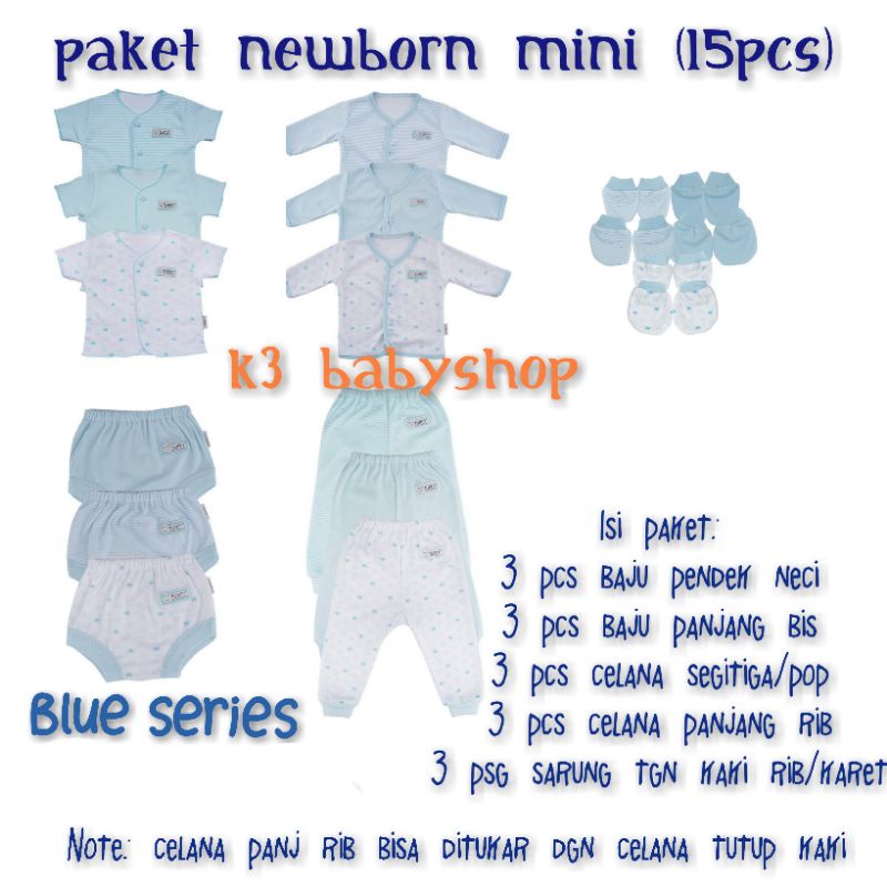 Paket Baju Bayi Newborn Fluffy Biru Blue set baju bayi lengkap murah SNI hampers baby gift set kado lahiran