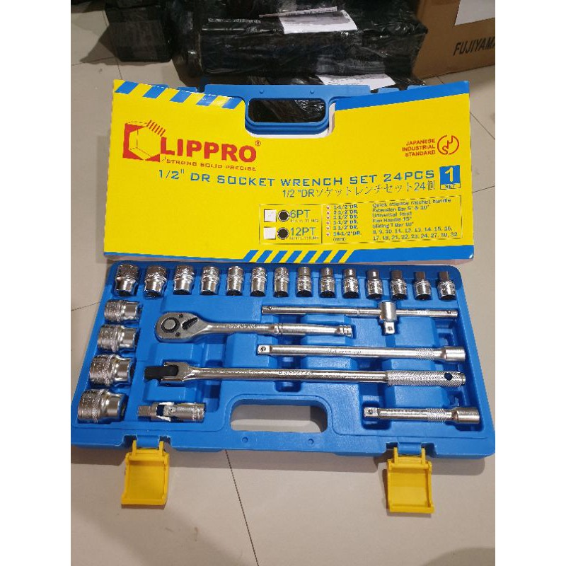 KUNCI SOK SET LIPPRO 24PCS BOX PLASTIK SOCKET SET LIPRO 24 PCS