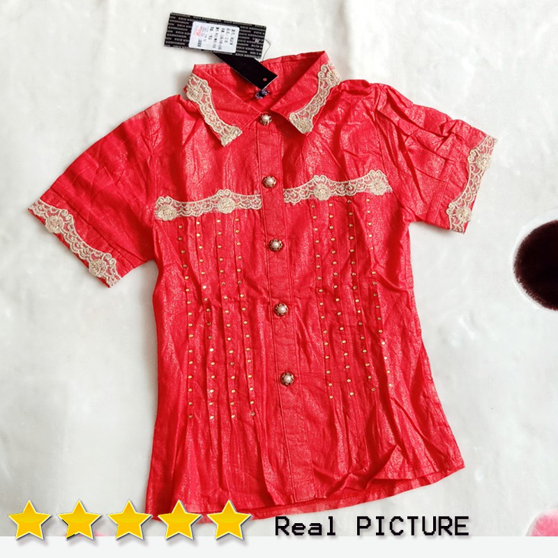 ATASAN BLOUSE ANAK PEREMPUAN MERAH IMPORT|BAJU ANAK CEWEK MURAH