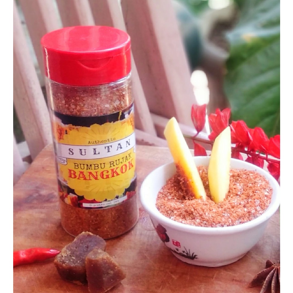 

SAMBEL SAMBAL PEDAS cabe cabai kering BUMBU RUJAK BANGKOK JAMBU KRISTAL 100 mL 90 GRAM sambal instant rujak buah bumbu thailand