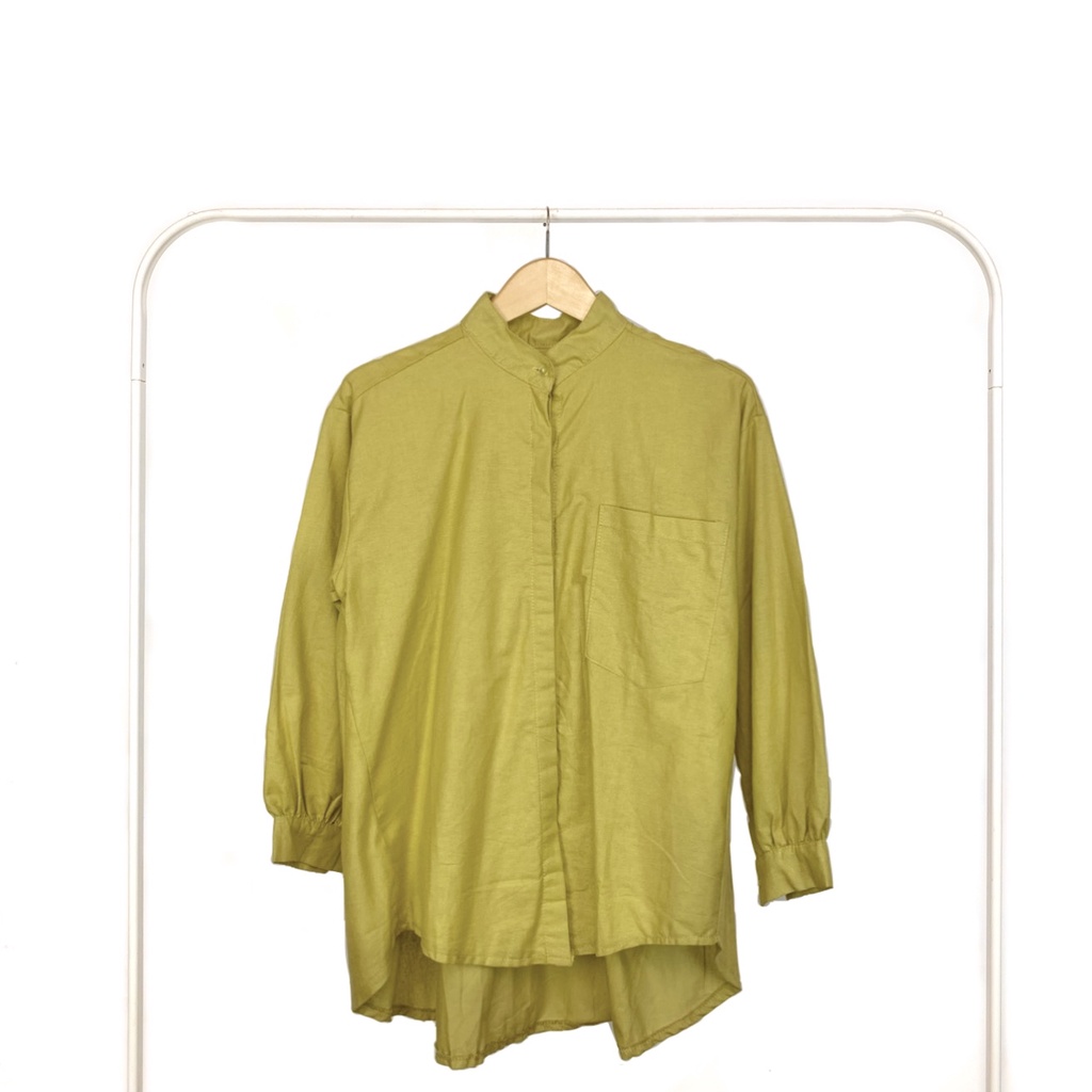 Kemeja Wanita Fienna Linen-Lime